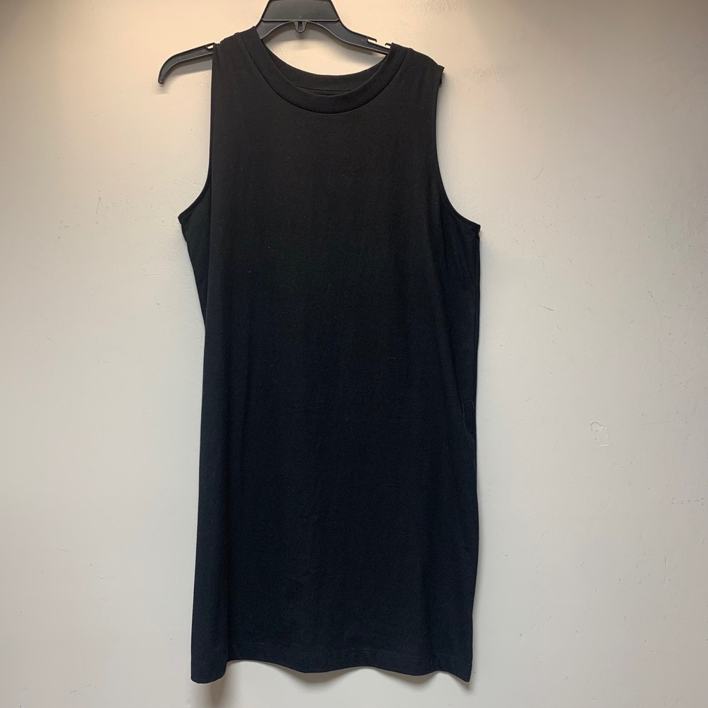 A New Day Shift Dress Womens XL Black Excellent Sleeveless Cotton Blend 15786